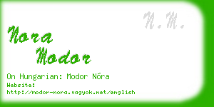 nora modor business card